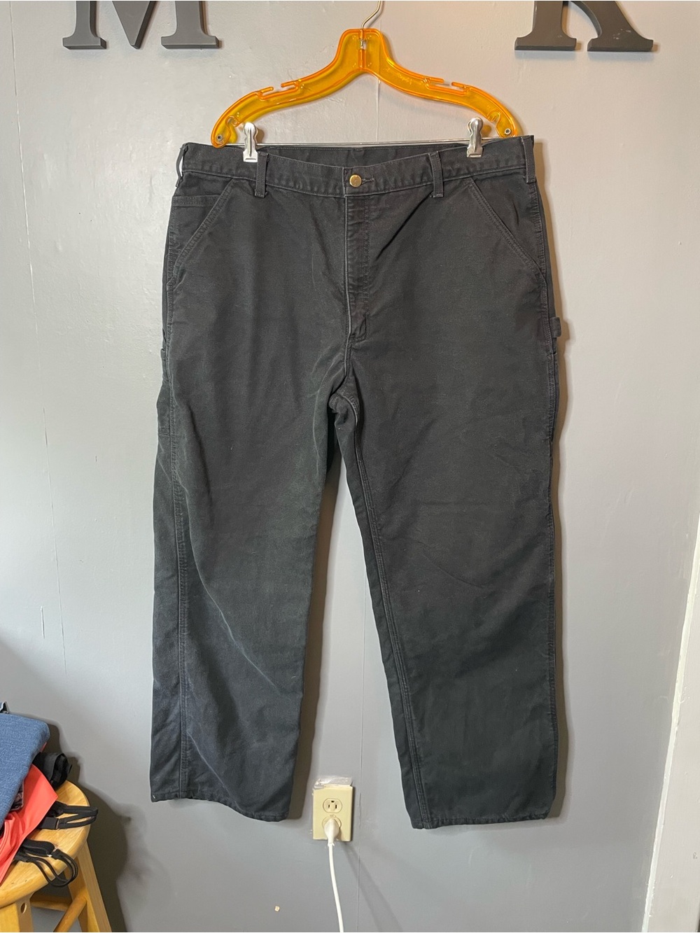 Carhartt Men’s B111 Original Fit Flannel-Lined Work Pants 40x32 Black